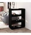 vidaXL Book Cabinet/Room Divider Black 80x35x103 cm Solid Pinewood