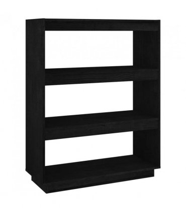 vidaXL Book Cabinet/Room Divider Black 80x35x103 cm Solid Pinewood