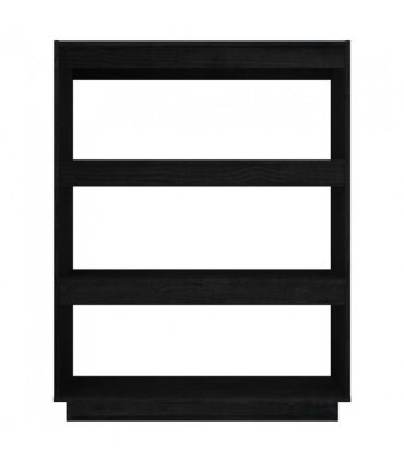 vidaXL Book Cabinet/Room Divider Black 80x35x103 cm Solid Pinewood
