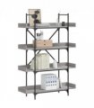 vidaXL Bookcase 4-Tier Grey Sonoma 100x33x145.5 cm Engineered Wood