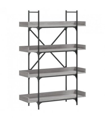 vidaXL Bookcase 4-Tier Grey Sonoma 100x33x145.5 cm Engineered Wood