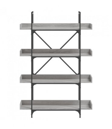 vidaXL Bookcase 4-Tier Grey Sonoma 100x33x145.5 cm Engineered Wood