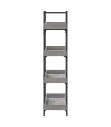 vidaXL Bookcase 4-Tier Grey Sonoma 100x33x145.5 cm Engineered Wood