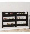 vidaXL Shoe Cabinet 2 pcs Black Oak 86 x 18 x 90 cm Engineered Wood
