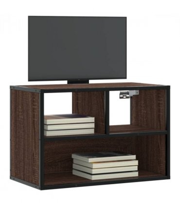 vidaXL TV Cabinet Brown Oak 60x31x39.5 cm Engineered Wood and Metal