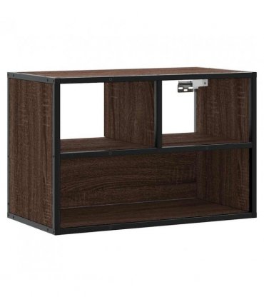 vidaXL TV Cabinet Brown Oak 60x31x39.5 cm Engineered Wood and Metal