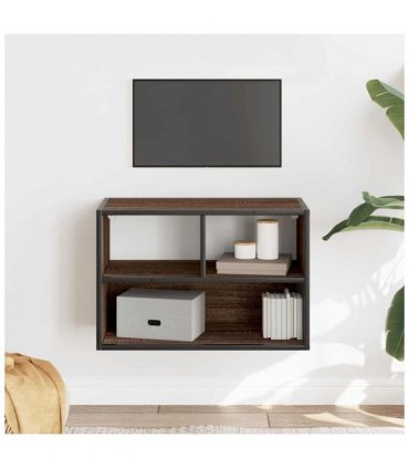 vidaXL TV Cabinet Brown Oak 60x31x39.5 cm Engineered Wood and Metal