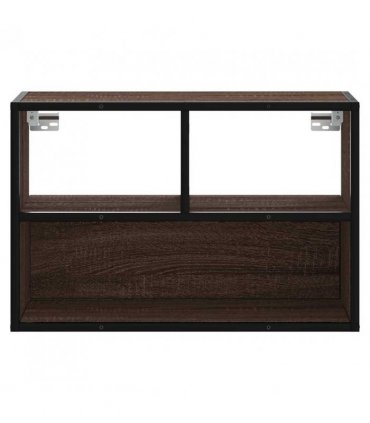 vidaXL TV Cabinet Brown Oak 60x31x39.5 cm Engineered Wood and Metal
