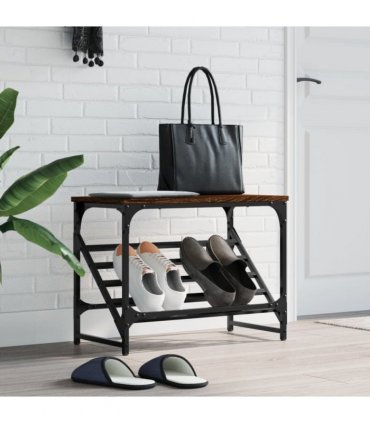 vidaXL Shoe Rack Brown Oak 60x30x45 cm Engineered Wood