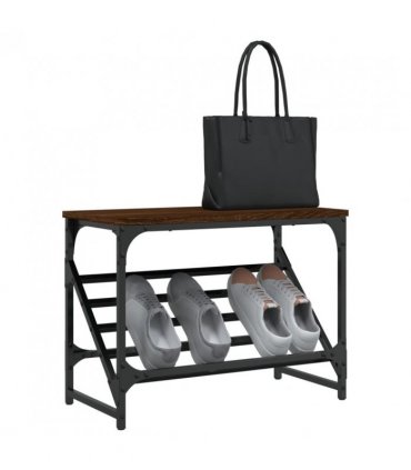 vidaXL Shoe Rack Brown Oak 60x30x45 cm Engineered Wood