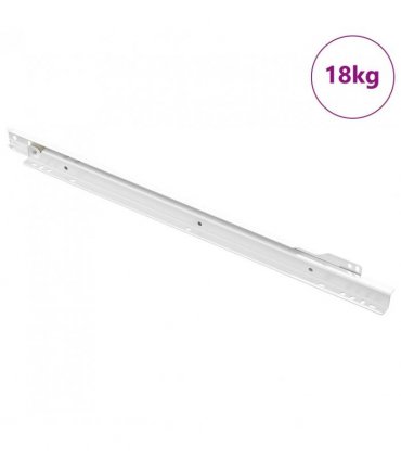 vidaXL Drawer Slide 49 pcs White Steel