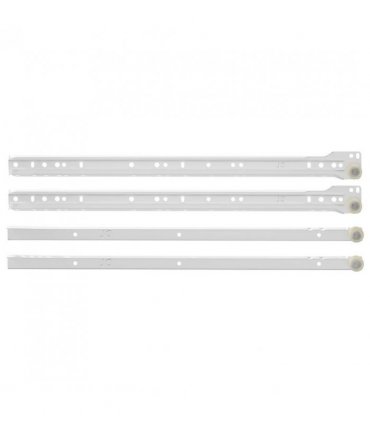 vidaXL Drawer Slide 49 pcs White Steel