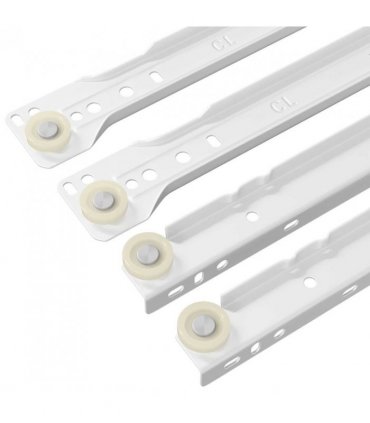 vidaXL Drawer Slide 49 pcs White Steel