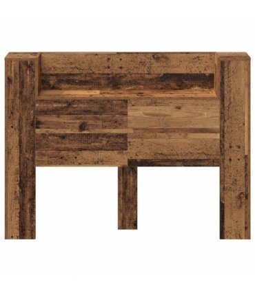 vidaXL Headboard Cabinet with LED Old Wood 140 x 16.5 x 103.5 cm