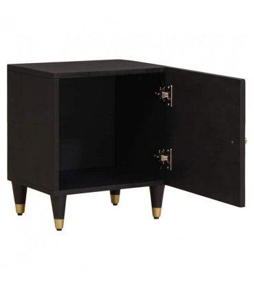vidaXL Bedside Cabinet with Door 2 pcs Black 40 x 33 x 46 cm