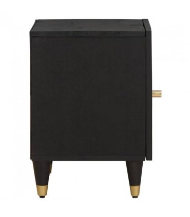 vidaXL Bedside Cabinet with Door 2 pcs Black 40 x 33 x 46 cm