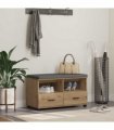 vidaXL Hall Bench with Cushion with Drawer Artisan Oak 80 x 38 x 46 cm