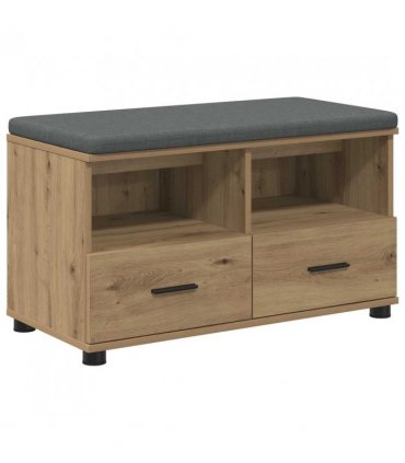 vidaXL Hall Bench with Cushion with Drawer Artisan Oak 80 x 38 x 46 cm