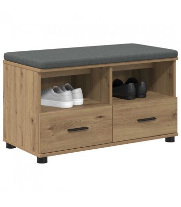 vidaXL Hall Bench with Cushion with Drawer Artisan Oak 80 x 38 x 46 cm