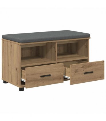 vidaXL Hall Bench with Cushion with Drawer Artisan Oak 80 x 38 x 46 cm
