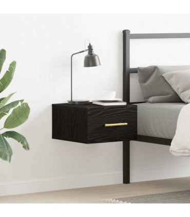 vidaXL Bedside Cabinet Black Oak 35 x 35 x 20 cm Engineered Wood