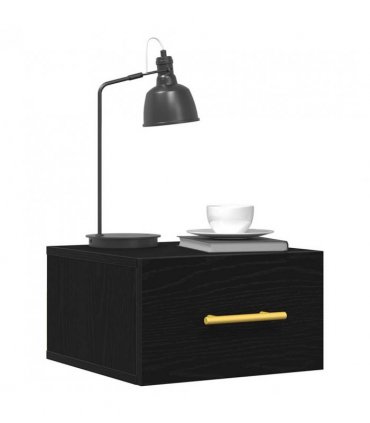 vidaXL Bedside Cabinet Black Oak 35 x 35 x 20 cm Engineered Wood