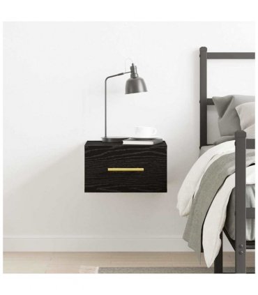 vidaXL Bedside Cabinet Black Oak 35 x 35 x 20 cm Engineered Wood