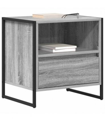 vidaXL Bedside Table with Drawer 2 pcs Grey Sonoma 50 x 39.5 x 50 cm