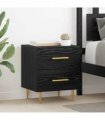vidaXL Bedside Cabinet Black Oak 40 x 35 x 47.5 cm Engineered Wood