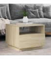 vidaXL Coffee Table with LED Lights Sonoma Oak 50x49x40 cm