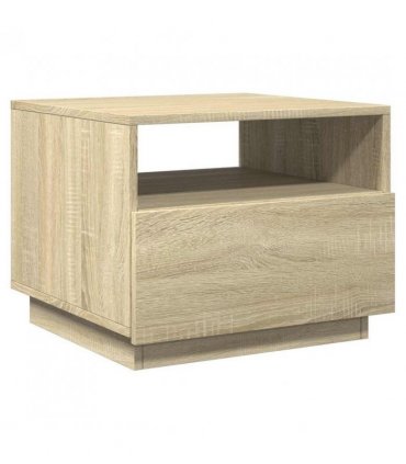 vidaXL Coffee Table with LED Lights Sonoma Oak 50x49x40 cm