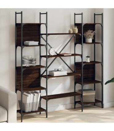 vidaXL Bookshelf | Brown oak | Engineered wood | Tall | Bookshelf | Rectangular