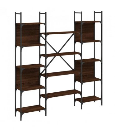 vidaXL Bookshelf | Brown oak | Engineered wood | Tall | Bookshelf | Rectangular