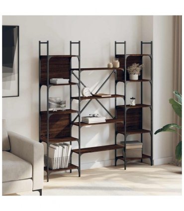 vidaXL Bookshelf | Brown oak | Engineered wood | Tall | Bookshelf | Rectangular