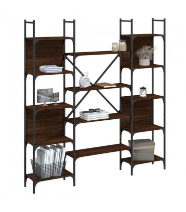 vidaXL Bookshelf | Brown oak | Engineered wood | Tall | Bookshelf | Rectangular