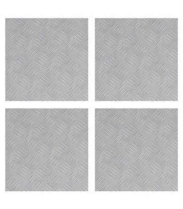 vidaXL Stair Tread Square 4 pcs Silver 40 x 40 cm Aluminium
