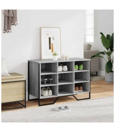 vidaXL Shoe Cabinet Grey Sonoma 90x38x61.5 cm Engineered Wood
