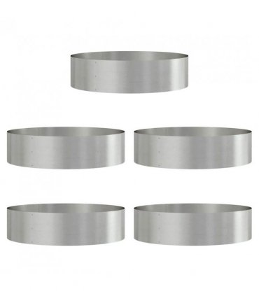 vidaXL Planter Ring 5 pcs Silver 80 x 80 x 20 cm Stainless Steel