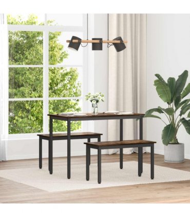 vidaXL Bench Smoke Oak 80 x 35 x 45 cm Engineered Wood