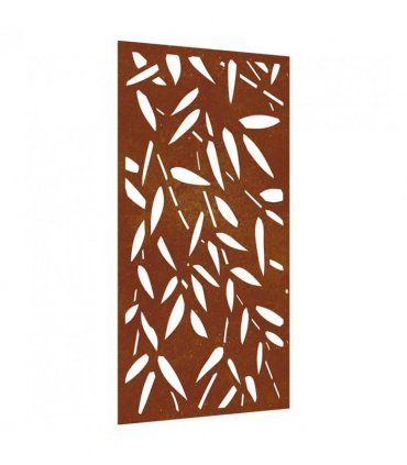 vidaXL Garden Wall Decoration 105x55 cm Corten Steel Bamboo Leaf Design