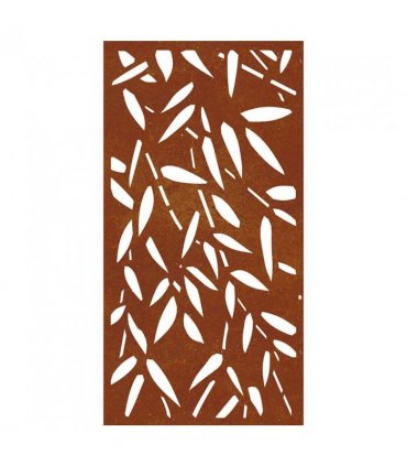 vidaXL Garden Wall Decoration 105x55 cm Corten Steel Bamboo Leaf Design