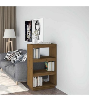 vidaXL Book Cabinet/Room Divider Honey Brown 60x35x103 cm Solid Wood Pine