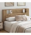 vidaXL Headboard Cabinet with LED Artisan Oak 160 x 16.5 x 103.5 cm
