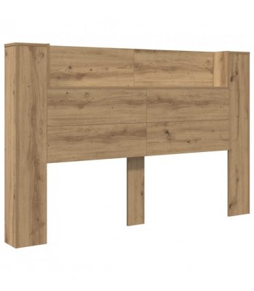 vidaXL Headboard Cabinet with LED Artisan Oak 160 x 16.5 x 103.5 cm
