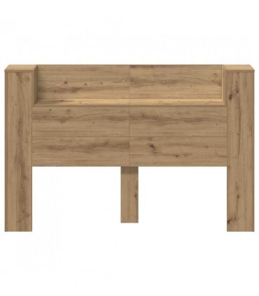 vidaXL Headboard Cabinet with LED Artisan Oak 160 x 16.5 x 103.5 cm