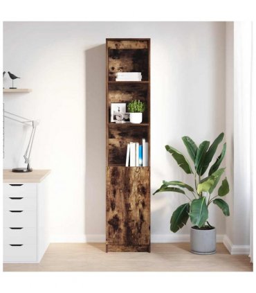 vidaXL Highboard Smoked Oak 37.5x35x180 cm Engineered Wood