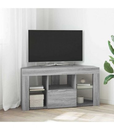 vidaXL Corner LED TV Cabinet Wall-mounted Grey Sonoma 100 x 40 x 50 cm