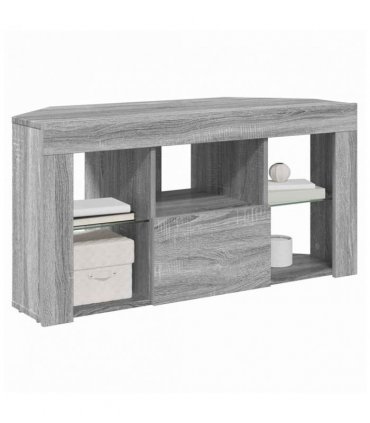 vidaXL Corner LED TV Cabinet Wall-mounted Grey Sonoma 100 x 40 x 50 cm