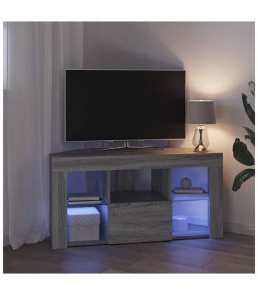 vidaXL Corner LED TV Cabinet Wall-mounted Grey Sonoma 100 x 40 x 50 cm