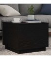 vidaXL Coffee Table with LED Lights Black Oak 50x50x40 cm